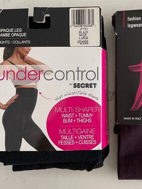 Under Control by Secret Multi Shaper Tights Black L + Gipsy Designs Burg Wine L